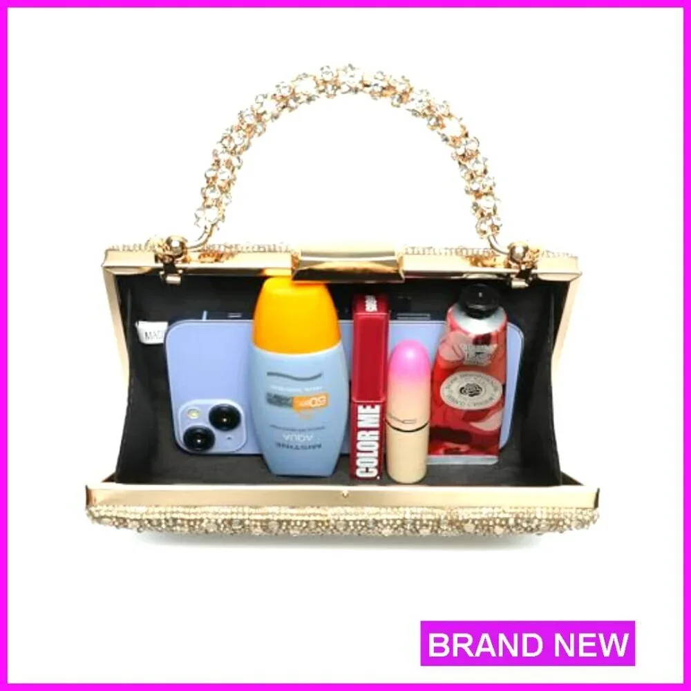 Sparkling Evening Clutch Elegant Glitter Handbag for Wedding Party Prom Dance